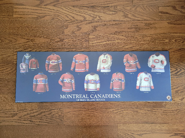 Montreal Canadiens Uniform Evolution Plaqued Poster in Arts & Collectibles in City of Toronto - Image 3