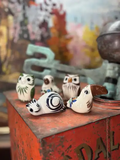 VTG Small Hand Painted Ceramic Mexican Figurines, View more