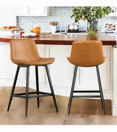 my price is 150$ 24 inch Counter Stool, Modern Bucket Barstool, Kitchen Counter with Back and Footre...