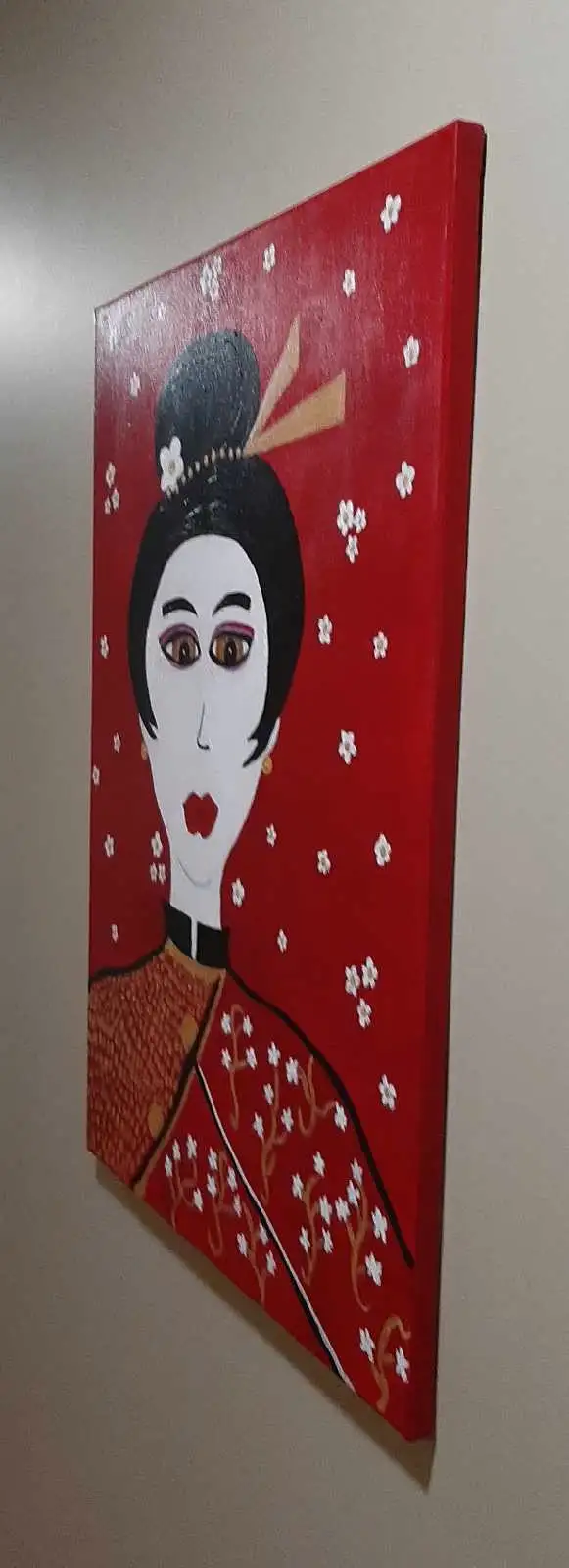 Madame Geisha-Artist painting,24"x18" Newly painted.63347537790465123