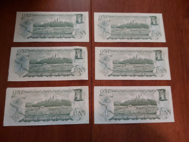 6 B of C 1973 $1 Bills Crow-Bouey AMF/AMG/AMK/AMP/AMS in Arts & Collectibles in Saint John - Image 4