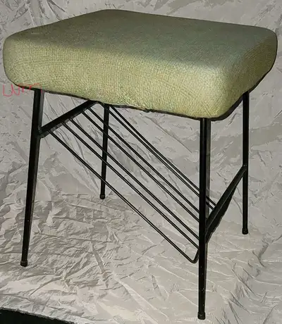 Original Mid Century Modern (MCM) Footstool / Footrest with Magazine Rack includes Original Textured...