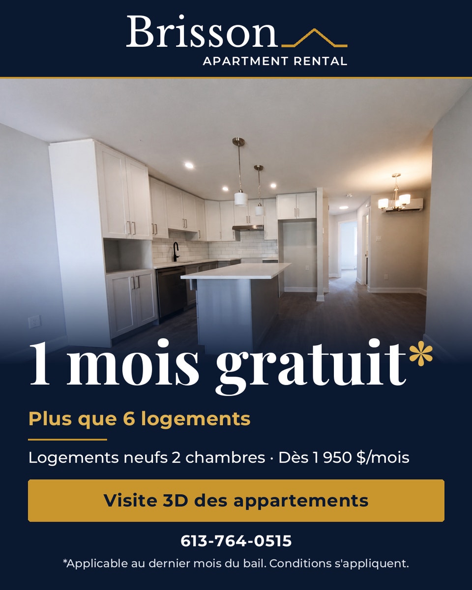 Neuf 2 chambres / New 2-bedroom – 1 mois gratuit*/ 1 month free* 2
