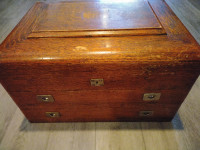 119th Century Oak and Brass Silverware Chest, circa 1890 For Sale