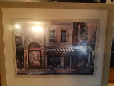 Le Parc Bistro Framed Glass Wall Art Picture Painting, View more