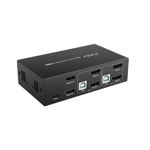 PWAY HDMI KVM Switch 2 Port Dual Monitor Support 4K@30Hz in Cables & Connectors in City of Toronto
