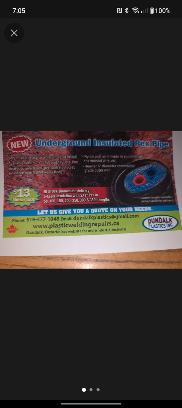 INSULATED PEX HOSE UNDERGROUND  in Heating, Cooling & Air in Barrie - Image 2