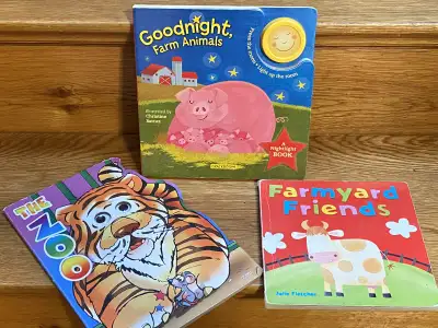 3 Animal-themed baby board books, View more
