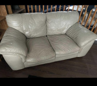  Real leather sofa