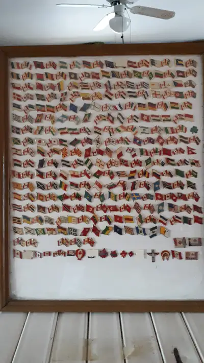 Flag pins of all countries. Single flag or with Canada flag. 2 for $5. Shipping available.