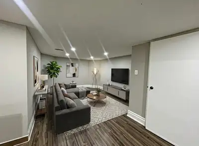 Very well-kept renovated basement unit with private backyard access, 2 spacious bedrooms, large open...