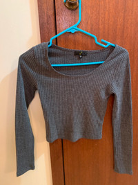 Cropped Ribbed Long Sleeve