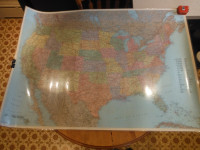 2 Maps - Canada and USA Laminated Maps 37" x 51" - $10 for Both