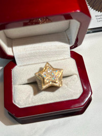 ⭐️ XL Star Diamond 3D 10kt Gold Ring HEAVY   with appraisal