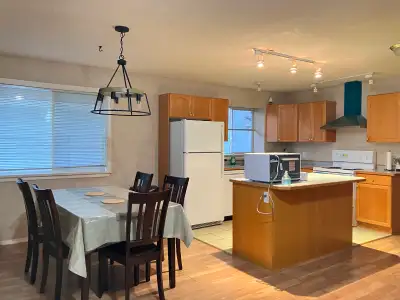 A daylight basement room with a private living room and a private bathroom in a very clean 3-bedroom...