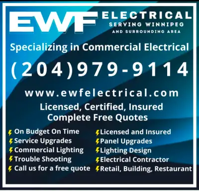 204-979-9114 Winnipeg & Surrounding Area Commercial Electrician. Providing your business with high q...