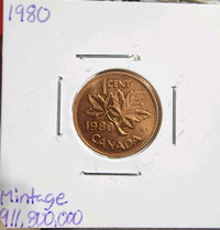 1980 canada 1 cent mint state