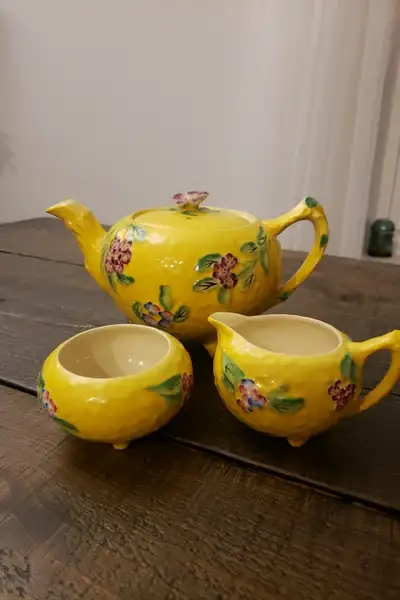 Vintage James Kent yellow tea set, View more