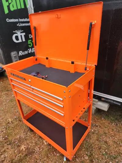 U.S. GENERAL 30 in. 4-Drawer Rolling Tool Tech Cart, Orange Keys, View more