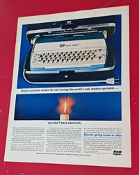 ORIGINAL 1963 SCM TYPEWRITER VINTAGE AD - AFFICHE ANCIENNE 60S