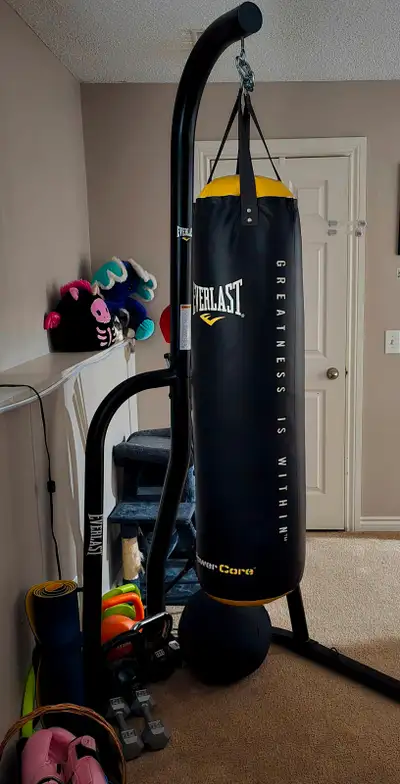 100 lbs heavy bag, stand can be taken apart and resembled for easier transportation!