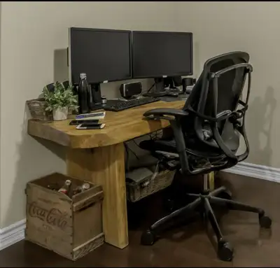 Live Edge Solid Wood Desk, View more