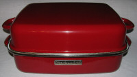KitchenAid Large 18" Enamel on Steel Double Roaster Red RARE
