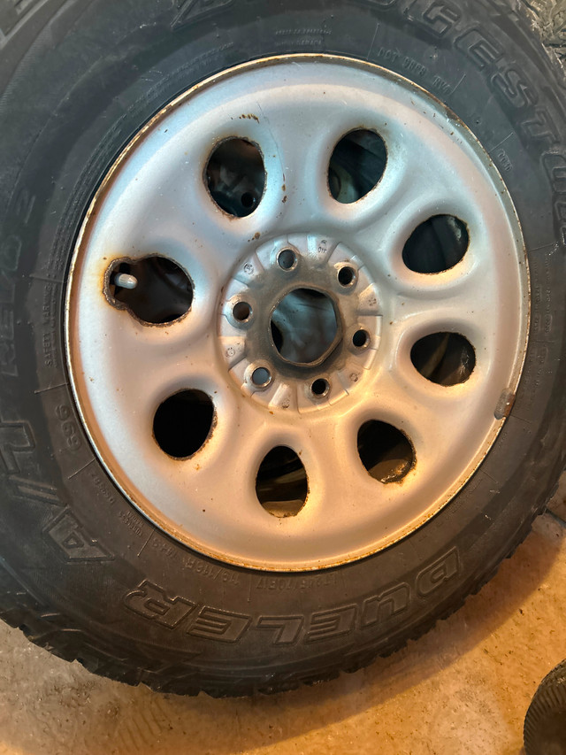 Good tires on steel rims in Tires & Rims in Kawartha Lakes