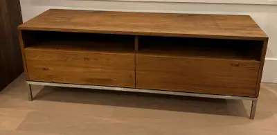 Crate & Barrel Pearson 55" Media Console Solid American Walnut, View more