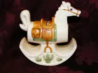 Vintage Porcelain Rocking Horse Bank