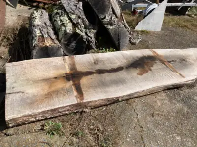 4 inch oak slab 34 inches wide 10 foot long live on three sides ideal for fireplace mantles or signs...