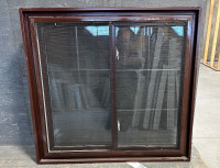 Brown Double Slider Window