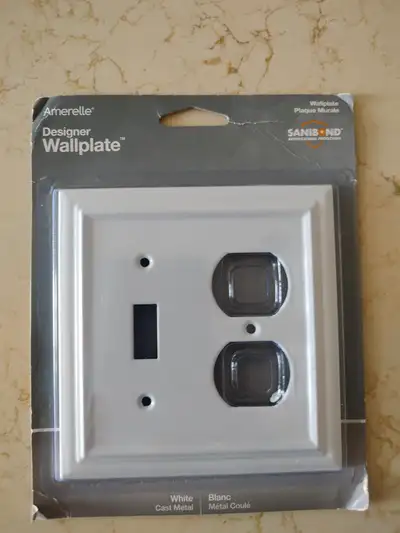NEW White Metal Switch Plate, Wall Plate, Outlet Cover, View more