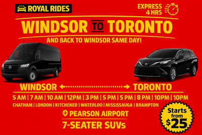 Daily Toronto to Windsor Rideshare, View more