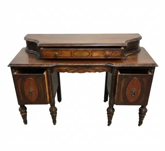 Antique Walnut Vanity / Writing Desk- 1920s in Desks in City of Toronto - Image 11