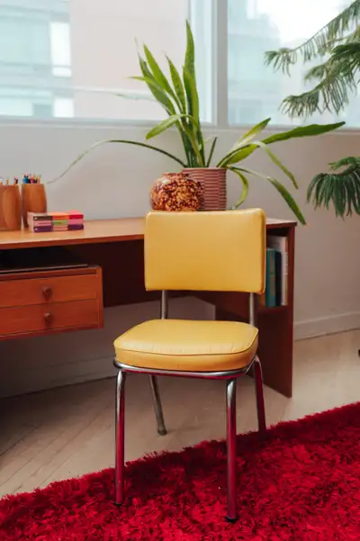 Butter Yellow 60s Vinyl Chair, View more