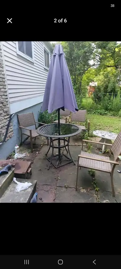 patio umbrella and 4 chairs , View more