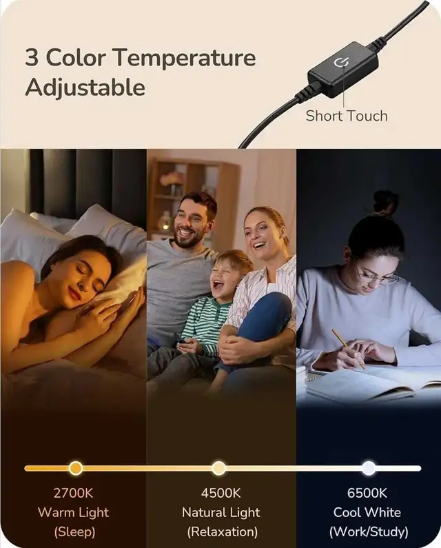 LED Table Lamp Minimalist Bedside Light Black Touch Dimmable in Indoor Lighting & Fans in City of Toronto - Image 7