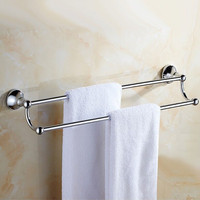 New IKEA Modern Chrome Bathroom Double Rail Towel Rack Coat Hold