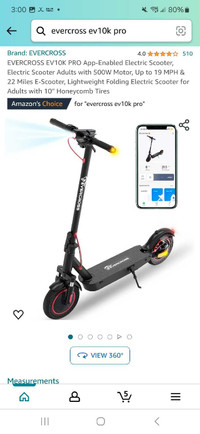 Evercross EV10k Pro app enabled scooter