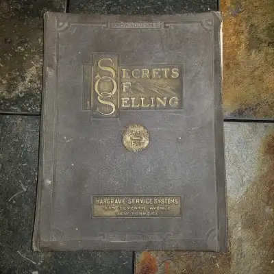 Very Rare Late 1920's Embossed Leather Guide to Sales Manual "Secrets of Selling" put out in by Gord...
