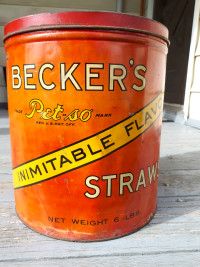 antique Beckers pretzel tin