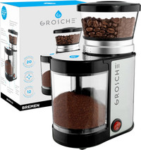 Compact Electric Burr Coffee Grindr - 20 Settings, 12 Cups - New