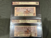 Two bank of Canada consecutive serial numbers 