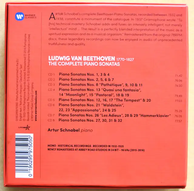 Beethoven: The Complete Piano Sonatas Artur Schnabel piano in CDs, DVDs & Blu-ray in Mississauga / Peel Region - Image 3