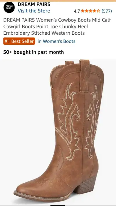 Women's Cowboy Boots Size 7.5 US. 38.5 EUR, View more