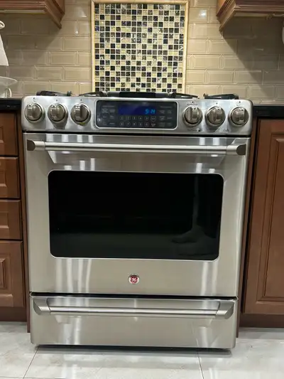 GE Cafe stainless steel gas range, View more