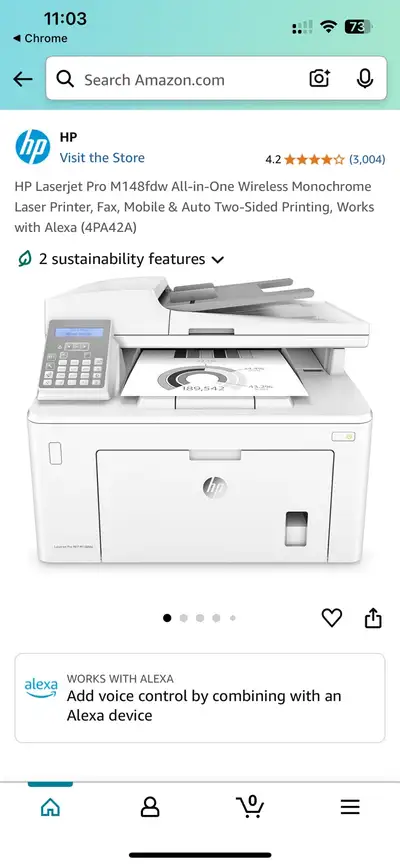 laserjet pro mfp m148fdw printer, View more