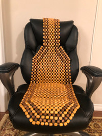 Natural Wood-Beaded Seat Cushion