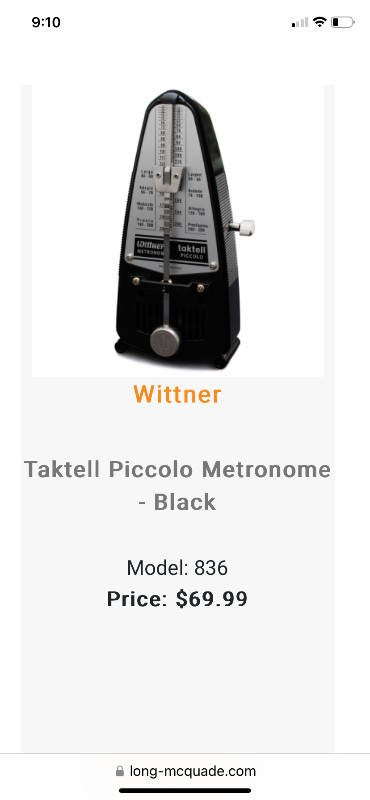 Wittner  Taktell Piccolo Metronome # 836 in Other in Markham / York Region - Image 2